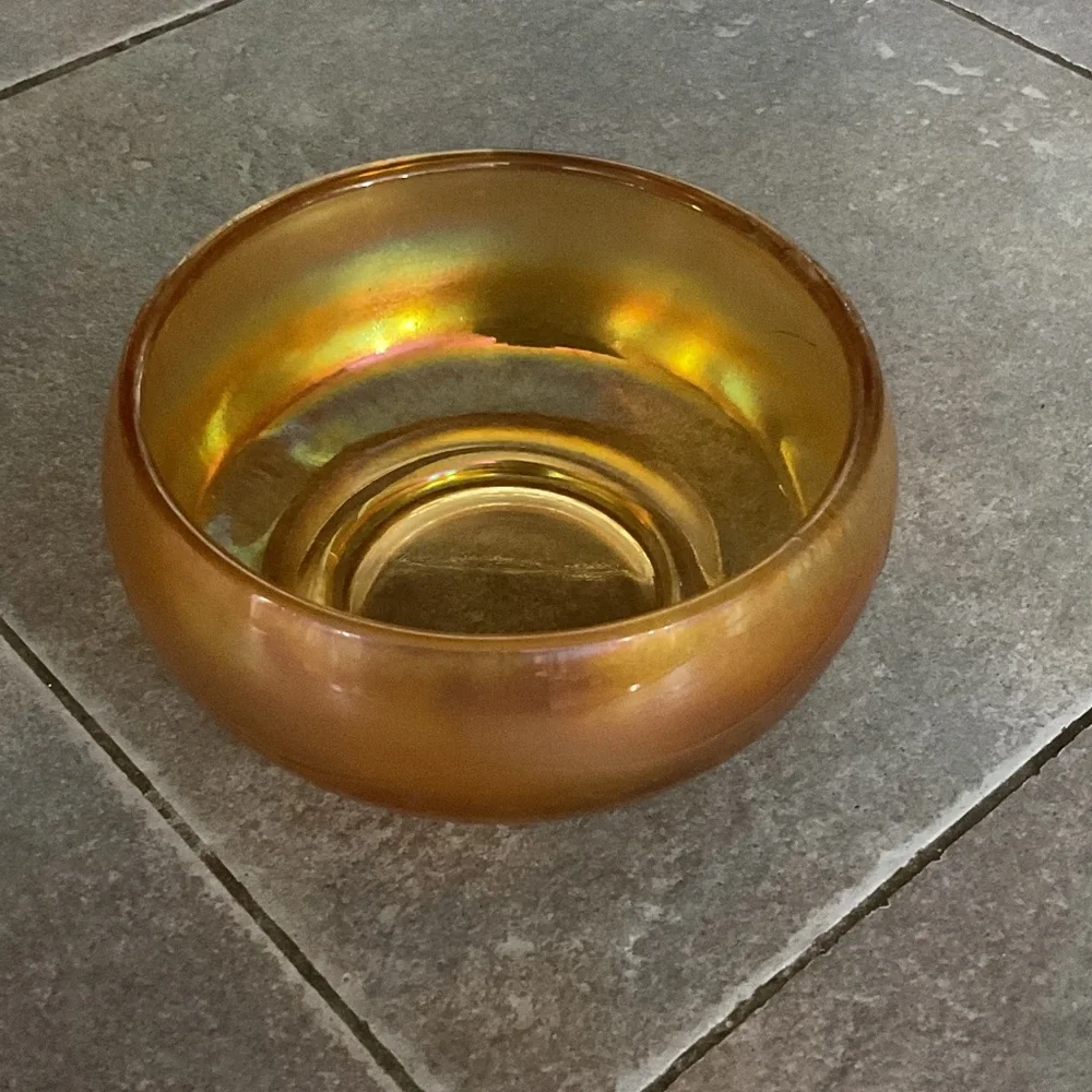 Iridescent Gold Glass Bowl